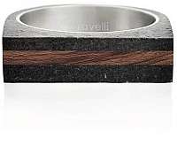 Gravelli Betónový prsteň antracitový Stamp Wood GJRUWOA003 mm