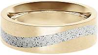 Gravelli Betónový prsteň Curve zlatá / šedá GJRWYGG113 mm