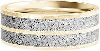 Gravelli Betónový prsteň Fusion Double line zlatá / šedá GJRWYGG112 mm
