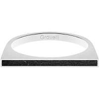 Gravelli Oceľový prsteň s betónom One Side oceľová / antracitová GJRWSSA121 mm
