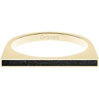 Gravelli Oceľový prsteň s betónom One Side zlatá / antracitová GJRWYGA121 mm
