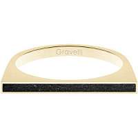 Gravelli Oceľový prsteň s betónom One Side zlatá / antracitová GJRWYGA121 56 mm