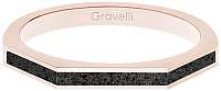 Gravelli Oceľový prsteň s betónom Three Side bronzová / antracitová GJRWRGA123 mm