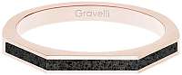 Gravelli Oceľový prsteň s betónom Three Side bronzová / antracitová GJRWRGA123 mm