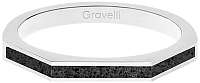 Gravelli Oceľový prsteň s betónom Three Side oceľová / antracitová GJRWSSA123 mm