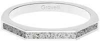Gravelli Oceľový prsteň s betónom Three Side oceľová / sivá GJRWSSG123 56 mm
