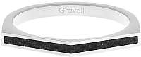 Gravelli Oceľový prsteň s betónom Two Side oceľová / antracitová GJRWSSA122 mm