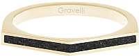 Gravelli Oceľový prsteň s betónom Two Side zlatá / antracitová GJRWYGA122 mm