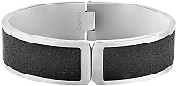 Gravelli Pevný otvárací náramok z ocele s betónom Fusion hinged oceľová / atracitová GJBWSSA111UN