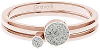 Gravelli Sada oceľových prsteňov s betónom Double Dot bronzová / sivá GJRWRGG108 mm