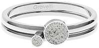 Gravelli Sada oceľových prsteňov s betónom Double Dot oceľová / sivá GJRWSSG108 56 mm