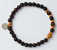Green Time Náramok z drevených korálkov a tigrieho oka ZWB222D