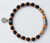 Green Time Náramok z drevených korálkov az achátu ZWB221C