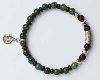 Green Time Náramok z drevených korálkov az achátu ZWB221D