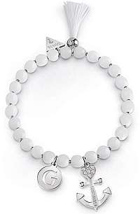 Guess Biely obrúbený náramok so strapcom UBB85030-S