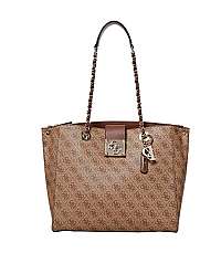 Guess Dámska kabelka Logo City Girlfriend Carry all brown-bro