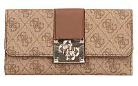 Guess Dámska peňaženka Logo City SLG Pocket Trifold brown-bro