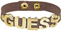 Guess Kožený náramok s pozláteným nápisom UBB81311
