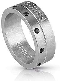 Guess Pánsky prsteň s čiernymi kamienkami UMR28002 64 mm