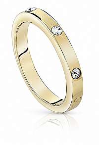 Guess Pozlátený prsteň s kryštálmi UBR84027 58 mm
