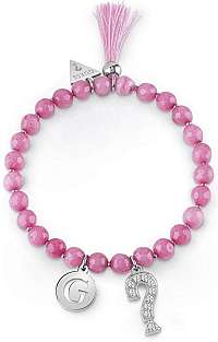 Guess Ružový obrúbený náramok so strapcom UBB85032-S