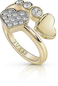 Guess Srdiečkový prsteň s kryštálmi UBR84053 mm