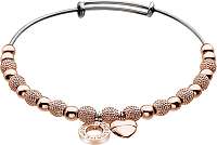 Hot Diamonds Oceľový náramok Emozioni Rose Gold Ula Bangle DC098