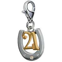 Hot Diamonds Prívesok 21 s podkovou a diamantom Love Luck Happiness DT045