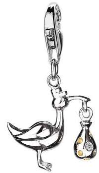 Hot Diamonds Prívesok Bocian s bábätkom Love Luck Happiness DT146