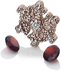 Hot Diamonds Element snehová vločka s granátmi Anais AC109