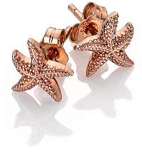 Hot Diamonds Ružovo pozlátené náušnice s pravými diamantmi Daisy DE603