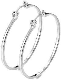 Hot Diamonds Strieborné kruhové náušnice s diamantmi Hoops DE626