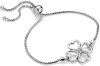 Hot Diamonds Strieborný čtyřlístkový náramok s diamantom Lucky in Love DL603