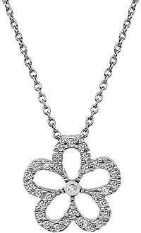 Hot Diamonds Strieborný náhrdelník s pravým diamantom Daisy DP720 (retiazka, prívesok)