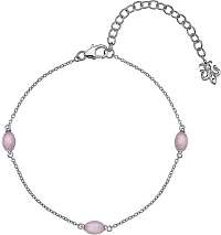 Hot Diamonds Strieborný náramok pre ľudí narodených v októbri Anais ružový kremeň AB010