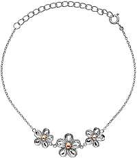 Hot Diamonds Strieborný náramok s kvetmi Forget me not DL596