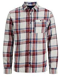 Jack&Jones Pánska košeľa JORHENRI SHIRT LS ORG Brick Red M