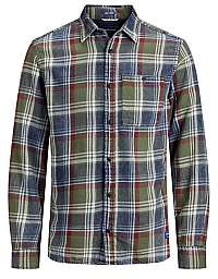 Jack&Jones Pánska košeľa JORHENRI SHIRT LS ORG Forest Night M