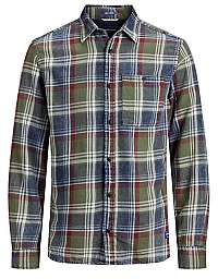 Jack&Jones Pánska košeľa JORHENRI SHIRT LS ORG Forest Night XL