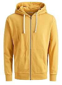 Jack&Jones Pánska mikina JJEHOLMEN SWEAT ZIP HOOD Noosa Yolka Yellow REG FIT M