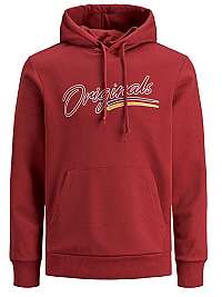 Jack&Jones Pánska mikina JORFRANCO SWEAT HOOD Brick Red L