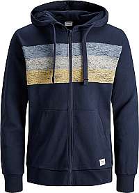 Jack&Jones Pánska mikina JORLANGLEY SWEAT ZIP HOOD Navy Blaze r REG M