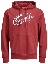 Jack&Jones Pánska mikina JORRAFAEL SWEAT HOOD Brick Red S