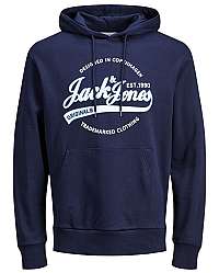 Jack&Jones Pánska mikina JORRAFAEL SWEAT HOOD Navy Blaze r M