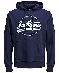 Jack&Jones Pánska mikina JORRAFAEL SWEAT HOOD Navy Blaze r XL