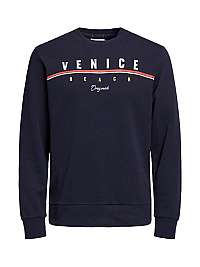 Jack&Jones Pánska mikina Jorretro Cali Sweat Crew Neck Total Eclipse Reg S