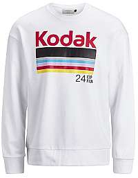 Jack&Jones Pánska mikina Jorsnap Sweat Crew Neck White M