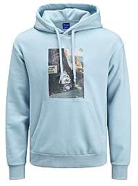 Jack&Jones Pánska mikina JORTRAIL Sweat HOOD Forget-me-not M