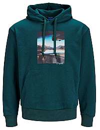 Jack&Jones Pánska mikina JORTRAIL SWEAT HOOD Sea Moss M