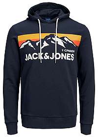 Jack&Jones Pánska mikina JORWILMER SWEAT HOOD STS Navy Blaze r L